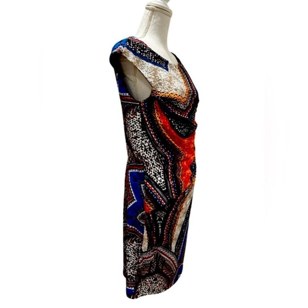 NWT Jus d’Orange Annika Abstract Print Ruched Dress Made in France. Medium. - Picture 3 of 8